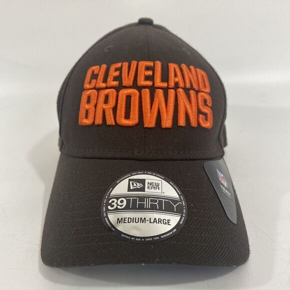 New Era 39Thirty Hat Cap Cleveland Browns Embroidered Medium Large M/L Fitted - Picture 1 of 9